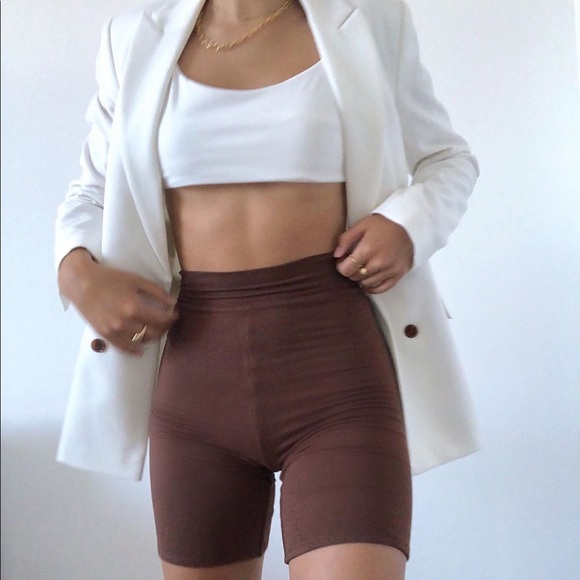ARE YOU AM I Pants - NWT REONA Chocolate bike shorts